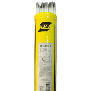 ELETRODO DE SOLDA ALUMÍNIO 4043 2,4MM X 350MM OK ALSI5 - 731163 ESAB