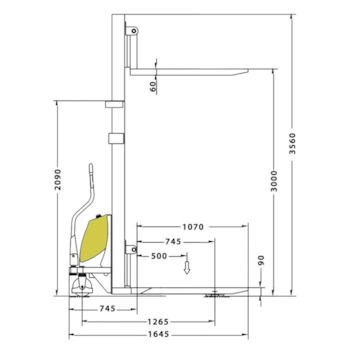 EMPILHADEIRA SEMIELETRICA 1,5 TON ELEVACAO DE 3M COM BATERIA E CARREGADOR - 40810141 MENEGOTTI