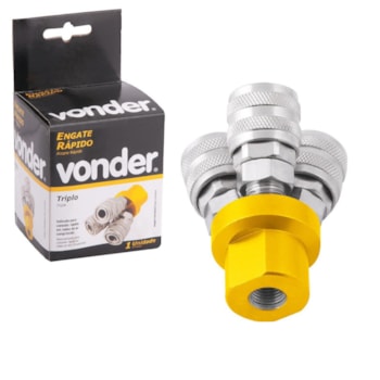 ENGATE RÁPIDO TRIPLO PARA AR COMPRIMIDO 1/4 POLEGADAS FÊMEA - 5111003000 VONDER ENGATE RÁPIDO TRIPLO PARA AR COMPRIMIDO 1/4 POLEGADAS FÊMEA - 5111003000 VONDER