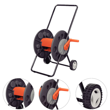 ENROLADOR PLASTICO PARA MANGUEIRAS DE 1/2" CAPACIDADE DE ATE 55M COM BRACOS METALICOS - TRAMONTINA
