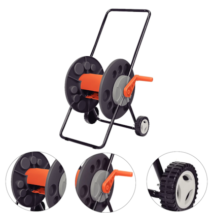 ENROLADOR PLASTICO PARA MANGUEIRAS DE 1/2" CAPACIDADE DE ATE 55M COM BRACOS METALICOS - TRAMONTINA