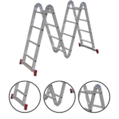 ESCADA ARTICULADA 13 EM 1 DE ALUMÍNIO 4X4 DEGRAUS 1,91/4,23M - ESC0293 BOTAFOGO