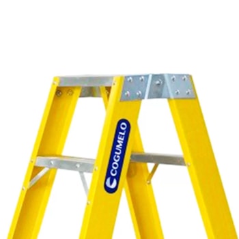 ESCADA FIBRA DE VIDRO CAVALETE DUPLO ACESSO 1,35MT TF-4A - COGUMELO ESCADA FIBRA DE VIDRO CAVALETE DUPLO ACESSO 1,35MT TF-4A - COGUMELO