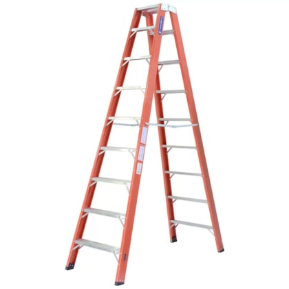 ESCADA FIBRA DE VIDRO CAVALETE DUPLO ACESSO 3,75MT - TF-12 COGUMELO ESCADA FIBRA DE VIDRO CAVALETE DUPLO ACESSO 3,75MT - TF-12 COGUMELO