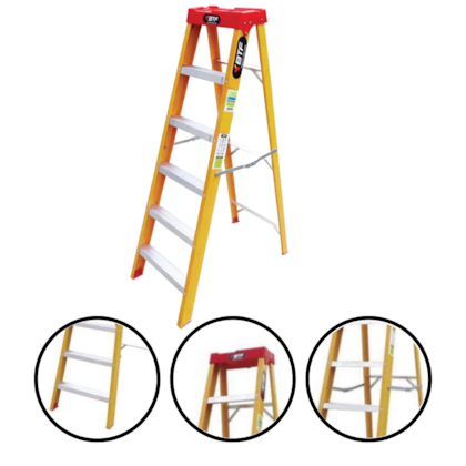 ESCADA FIBRA TESOURA PRÁTICA 5 DEGRAUS 1,41M - EFP5909 BOTAFOGO ESCADA FIBRA TESOURA PRÁTICA 5 DEGRAUS 1,41M - EFP5909 BOTAFOGO