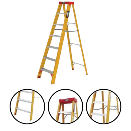 ESCADA FIBRA TESOURA PRÁTICA 6 DEGRAUS 1,64M - EFP9901 BOTAFOGO ESCADA FIBRA TESOURA PRÁTICA 6 DEGRAUS 1,64M - EFP9901 BOTAFOGO