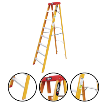 ESCADA FIBRA TESOURA PRÁTICA 7 DEGRAUS 1,90M - EFP9902 BOTAFOGO ESCADA FIBRA TESOURA PRÁTICA 7 DEGRAUS 1,90M - EFP9902 BOTAFOGO