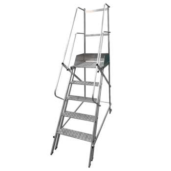 ESCADA PLATAFORMA 7 DEGRAIS + PLATAFORMA ALTURA UTIL 2M PADRAO NR12 - ESCALEVE