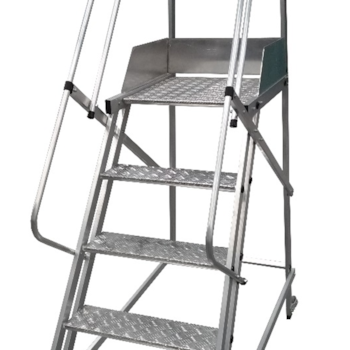 ESCADA PLATAFORMA 7 DEGRAIS + PLATAFORMA ALTURA UTIL 2M PADRAO NR12 - ESCALEVE