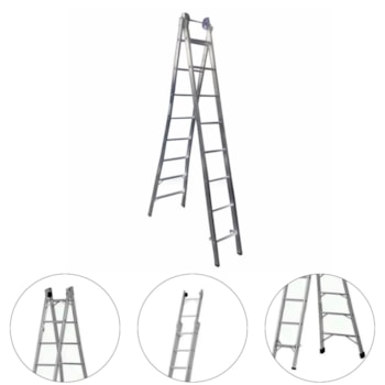 ESCADA PROFISSIONAL 4 EM 1 COM 8 DEGRAUS - P308 SBA ESCADA PROFISSIONAL 4 EM 1 COM 8 DEGRAUS - P308 SBA