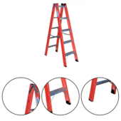 ESCADA TESOURA ALUMINIO/FIBRA DUPLA 1,50M COM 5 DEGRAUS - WBERTOLO ESCADA TESOURA ALUMINIO/FIBRA DUPLA 1,50M COM 5 DEGRAUS - WBERTOLO