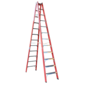 ESCADA TESOURA DUPLA DE ALUMINIO / FIBRA 3,60M COM 12 DEGRAUS - WBERTOLO