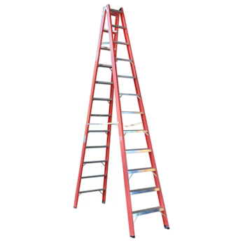 ESCADA TESOURA DUPLA DE ALUMINIO / FIBRA 3,60M COM 12 DEGRAUS - WBERTOLO