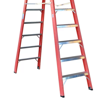 ESCADA TESOURA DUPLA DE ALUMINIO / FIBRA 3,60M COM 12 DEGRAUS - WBERTOLO