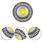 ESCOVA DE ACO CONCAVA 8" 200MM PARA ROCADEIRAS FURO 1" COM REDUCAO PARA 20MM - TOYAMA ESCOVA DE ACO CONCAVA 8" 200MM PARA ROCADEIRAS FURO 1" COM REDUCAO PARA 20MM - TOYAMA