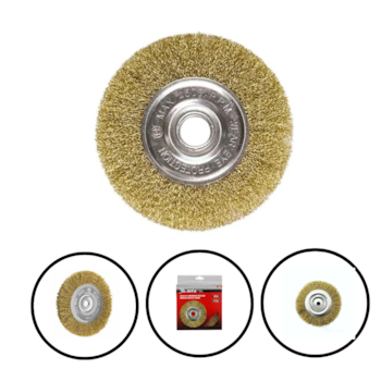 ESCOVA LATONADA CIRCULAR ONDULADA 150MM FURO 22MM 1 PC - 746649 MTX ESCOVA LATONADA CIRCULAR ONDULADA 150MM FURO 22MM 1 PC - 746649 MTX