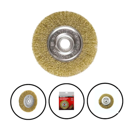 ESCOVA LATONADA CIRCULAR ONDULADA 150MM FURO 22MM 1 PC - 746649 MTX ESCOVA LATONADA CIRCULAR ONDULADA 150MM FURO 22MM 1 PC - 746649 MTX