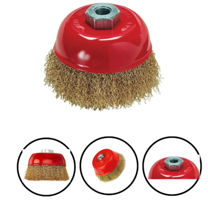ESCOVA LATONADA TIPO COPO 100MM ROSCA M14 1PC - 746059 MTX ESCOVA LATONADA TIPO COPO 100MM ROSCA M14 1PC - 746059 MTX