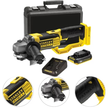 ESMERILHADEIRA ANGULAR 125MM A BATERIA 20V - STCT1840D1 STANLEY ESMERILHADEIRA ANGULAR 125MM A BATERIA 20V - STCT1840D1 STANLEY