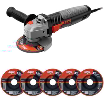 ESMERILHADEIRA ANGULAR COM 5 DISCOS 4.1/2" 830W 9004 - F0129004JS000 SKIL ESMERILHADEIRA ANGULAR COM 5 DISCOS 4.1/2" 830W 9004 - F0129004JS000 SKIL