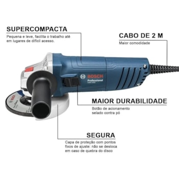 ESMERILHADEIRA PROFISSIONAL 850W 115MM GWS 850 - BOSCH ESMERILHADEIRA PROFISSIONAL 850W 115MM GWS 850 - BOSCH
