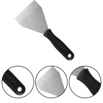 ESPÁTULA DE AÇO 10CM 100MM COM CABO DE PVC - MOMFORT ESPÁTULA DE AÇO 10CM 100MM COM CABO DE PVC - MOMFORT