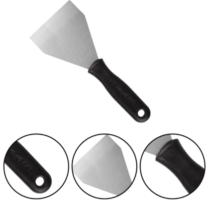 ESPÁTULA DE AÇO 10CM 100MM COM CABO DE PVC - MOMFORT ESPÁTULA DE AÇO 10CM 100MM COM CABO DE PVC - MOMFORT