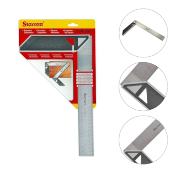 ESQUADRO 12" 300 MM CABO DE ALUMÍNIO STARRETT - K53M-300-S