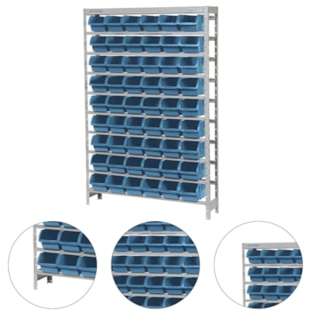 ESTANTE PORTA COMPONENTE C/ 54 CAIXAS NR5 AZUL - EF54/5A MARCON ESTANTE PORTA COMPONENTE C/ 54 CAIXAS NR5 AZUL - EF54/5A MARCON