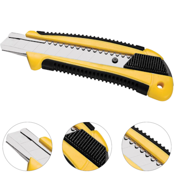 ESTILETE 6" PROFISSIONAL LÂMINA 18MM COM CORPO EMBORRACHADO - 43390302 TRAMONTINA ESTILETE 6" PROFISSIONAL LÂMINA 18MM COM CORPO EMBORRACHADO - 43390302 TRAMONTINA