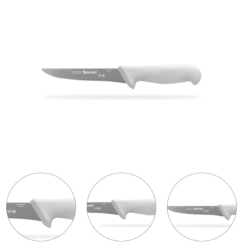 FACA DE DESOSSA C/ LÂMINA RETA LARGA 15CM (6") CABO BRANCO - KW103-6 STARRETT FACA DE DESOSSA C/ LÂMINA RETA LARGA 15CM (6") CABO BRANCO - KW103-6 STARRETT