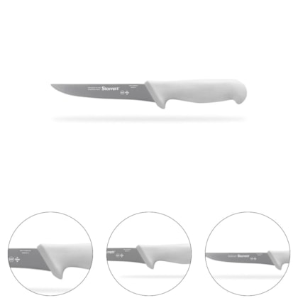 FACA DE DESOSSA C/ LÂMINA RETA LARGA 15CM (6") CABO BRANCO - KW103-6 STARRETT FACA DE DESOSSA C/ LÂMINA RETA LARGA 15CM (6") CABO BRANCO - KW103-6 STARRETT