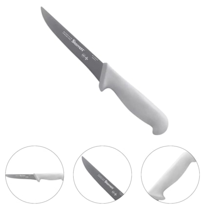 FACA DE DESOSSA C/ LÂMINA RETA LARGA 15CM (6") CABO BRANCO - STARRETT FACA DE DESOSSA C/ LÂMINA RETA LARGA 15CM (6") CABO BRANCO - STARRETT