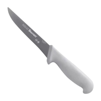 FACA DE DESOSSA C/ LÂMINA RETA LARGA 15CM (6") CABO BRANCO - STARRETT FACA DE DESOSSA C/ LÂMINA RETA LARGA 15CM (6") CABO BRANCO - STARRETT