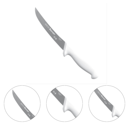 FACA DE DESOSSA COM LAMINA CURVA ESTREITA 6" (15CM) CABO BRANCO  -  STARRET BKW106-6