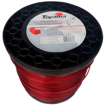 FIO DE NYLON 2,0MM REDONDO BOBINA 2,0KG APROXIMADAMENTE 558M VERMELHO USE 1301-017 - TL20R2000G TOYAMA