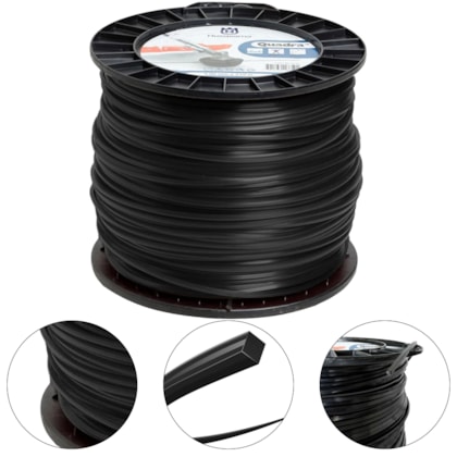 FIO DE NYLON 3MM X 219M QUADRADO PRETO - 501897203 HUSQVARNA FIO DE NYLON 3MM X 219M QUADRADO PRETO - 501897203 HUSQVARNA