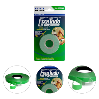 FITA ACR DUPLA FACE INTERNO 25MM X 2M BLISTER - TEKBOND