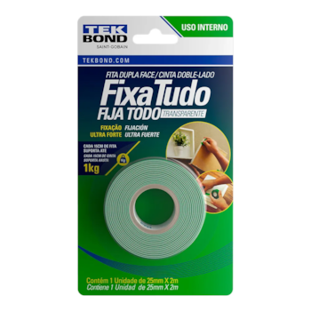FITA ACR DUPLA FACE INTERNO 25MM X 2M BLISTER - TEKBOND