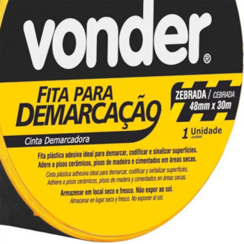 FITA ADESIVA DE DEMARCACAO ZEBRADA  48mm x 30M - 1065504372 VONDER