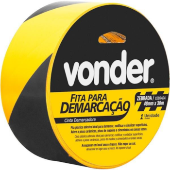 FITA ADESIVA DE DEMARCACAO ZEBRADA  48mm x 30M - 1065504372 VONDER