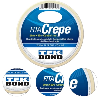 FITA CREPE 24MMX50M - 21111024500 TEKBOND FITA CREPE 24MMX50M - 21111024500 TEKBOND
