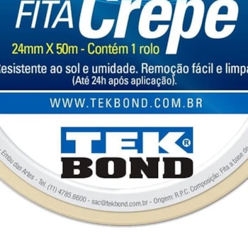 FITA CREPE 24MMX50M - 21111024500 TEKBOND FITA CREPE 24MMX50M - 21111024500 TEKBOND