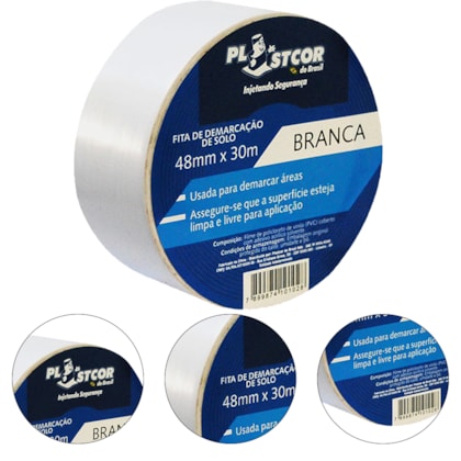 FITA DE DEMARCAÇÃO BRANCA 48MM X 30MTS - 700.01515 PLASTCOR