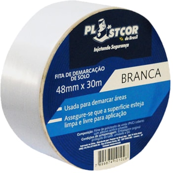 FITA DE DEMARCAÇÃO BRANCA 48MM X 30MTS - 700.01515 PLASTCOR