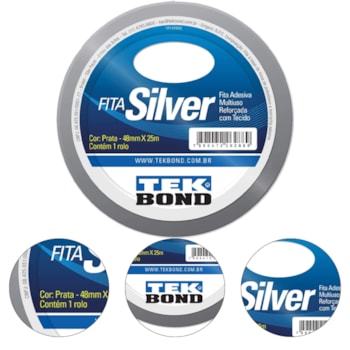 FITA SILVER PRATA 48MMX25M - 21181048600 TEKBOND FITA SILVER PRATA 48MMX25M - 21181048600 TEKBOND