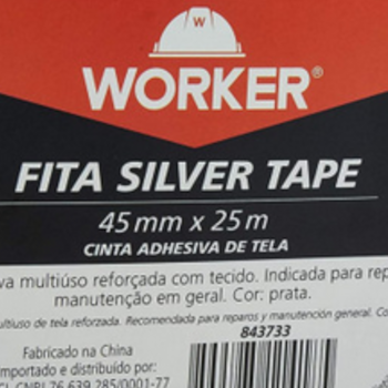 FITA SILVER TAPE MULTIUSO 45MM X 25M - 843733 WORKER FITA SILVER TAPE MULTIUSO 45MM X 25M - 843733 WORKER