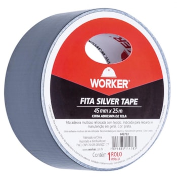 FITA SILVER TAPE MULTIUSO 45MM X 25M - 843733 WORKER FITA SILVER TAPE MULTIUSO 45MM X 25M - 843733 WORKER
