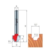 FRESA CORDÃO - RAIO 3,2MM, HASTE 6MM, Ø DE CORTE 12,7MM, COMP. TOTAL 50MM - 39-20206