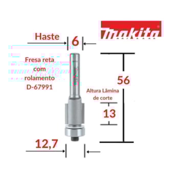 FRESA DUPLA 6x12.7x55.5x13MM - D-67991 MAKITA FRESA DUPLA 6x12.7x55.5x13MM - D-67991 MAKITA